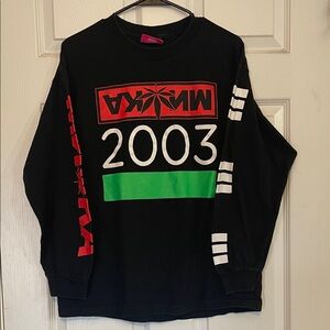Mishka 2003 Black and Red Graphic Men's Long Sleeve Shirt
